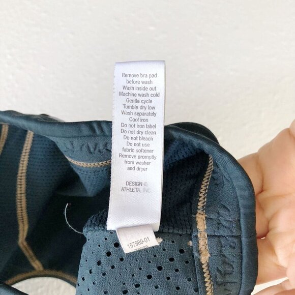 ATHLETA Teal Green Marbled Triple Dare Sports Bra Small Size - Picture 8 of 10